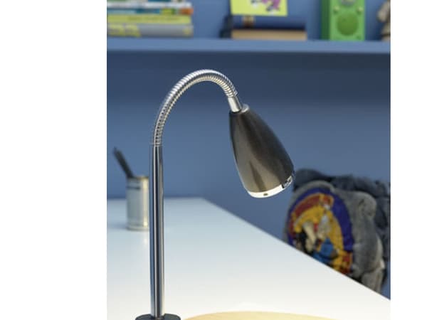 Eglo FOX - Skrivebordslampe - LED-lyspære - GU10 - 3 W - klasse A+ - varmt hvitt lys - 3000 K - hvit, krom