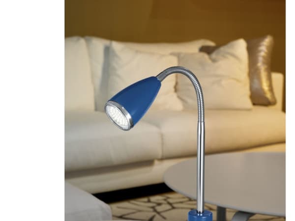 Eglo FOX - Skrivebordslampe - LED-lyspære - GU10 - 3 W - klasse A+ - varmt hvitt lys - 3000 K - hvit, krom