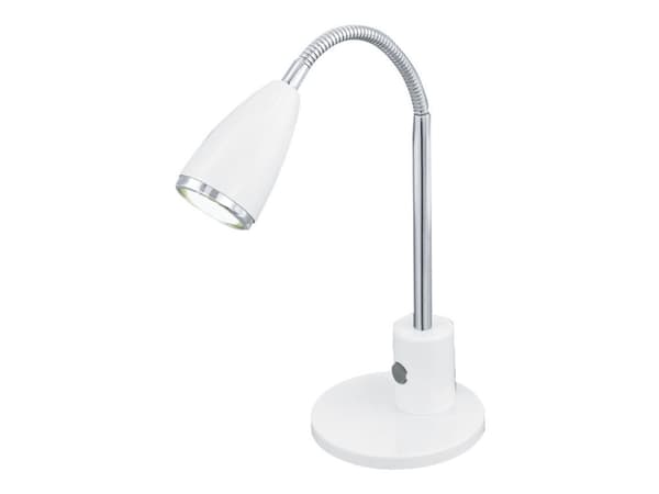 Eglo FOX - Skrivebordslampe - LED-lyspære - GU10 - 3 W - klasse A+ - varmt hvitt lys - 3000 K - hvit, krom