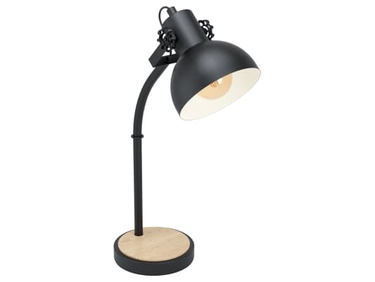 EGLO Lubenham, Svart, Brun, Stål, Trä, E27, 1 lampor, 220-240 V, 50 - 60 hz Svart, Brun