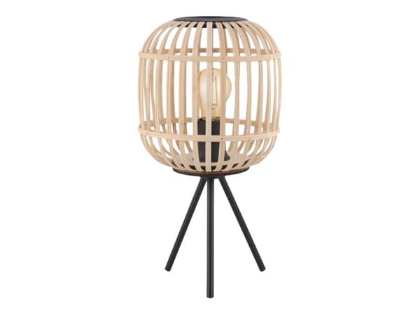 Eglo Bordesley - Skrivebordslampe - 1 sokkel - E27 - svart, naturlig Sort, Tre
