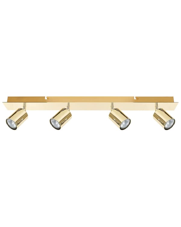Loftslampe Guld blank Metal 70x17 cm 4 cylinder lys skærme Justerbare Moderne industrielt design dekorationstilbehør