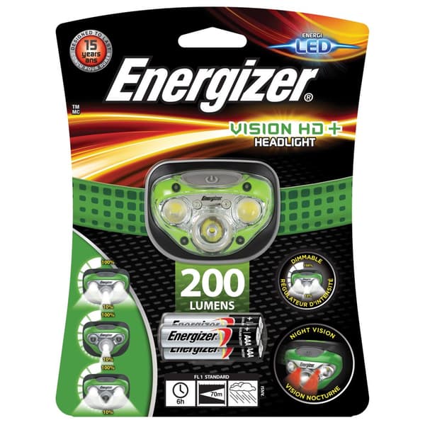 ENERGIZER Otsalamppu Vision HD 3 + 2 LED 200 lumenia