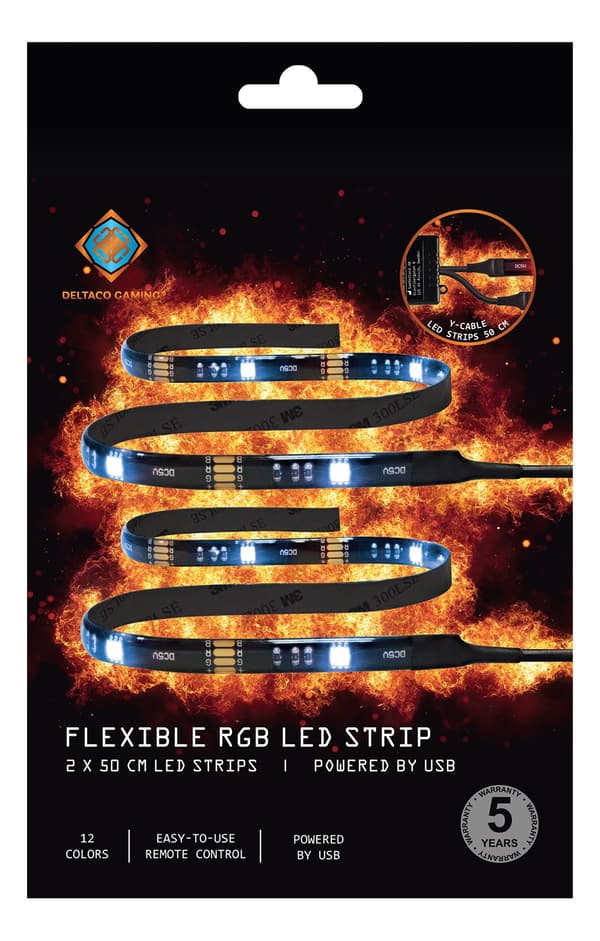 LED strip 2x50cm 4 modes 12 colors 16xRGB remote control