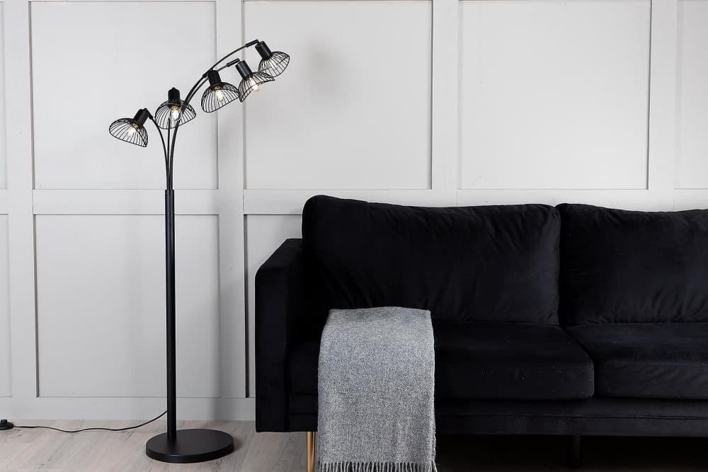 REDIS Golvlampa Dimbar LED Svart Stor