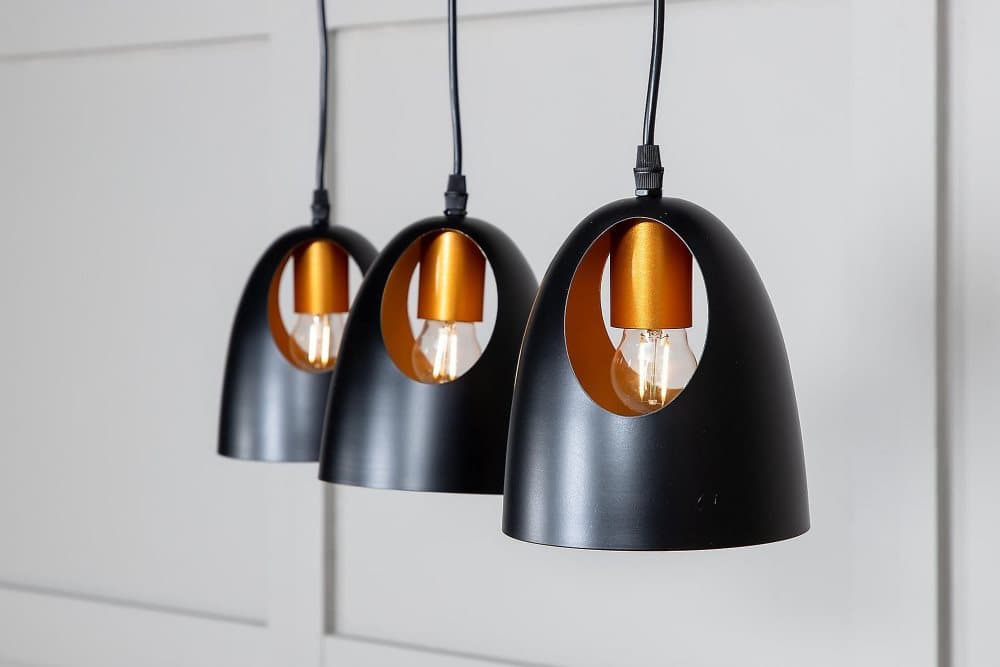 ALEXELA Pendellampa Dimbar LED Svart/Koppar Stor