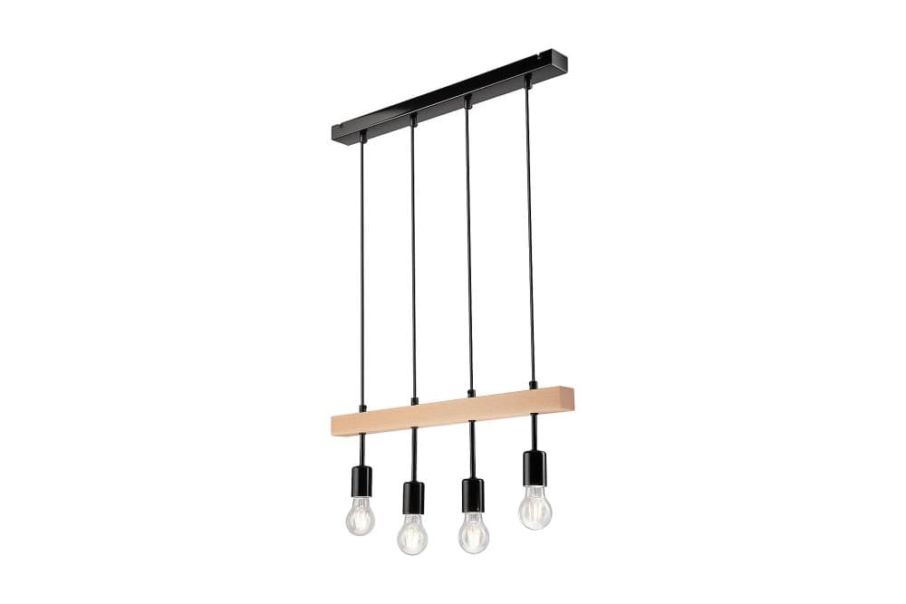ORLIN Taklampa 4L Svart/Natur