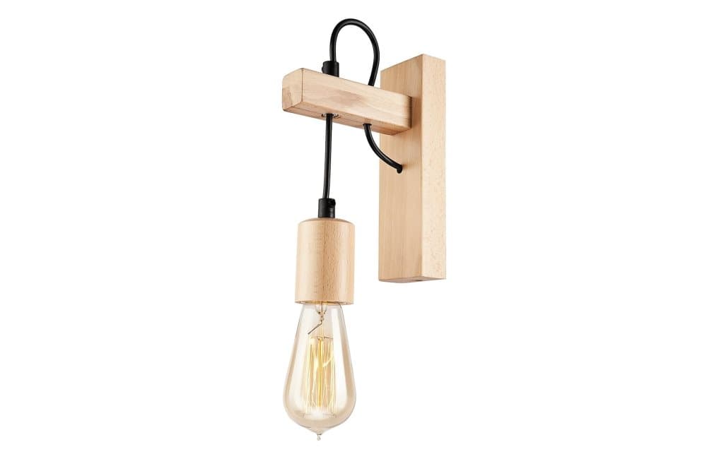MILA Vägglampa Svart/Natur