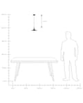 Miniatyrbillede 7 af 7: 3-lys Hængelampe kobber Metal med sort tekstilfiber 120x22 cm Industristil Loftslampe kegleformet perfekt til stue og værelsesindretning