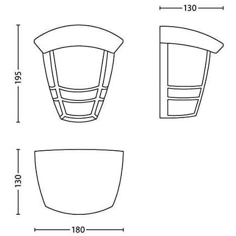 CREEK-Vägglampa utomhus Metal H19,5cm Vit Philips