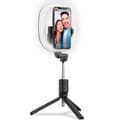 Miniatyrbilde 4 av 6: CLICKRINGBT Ringlampe med stativ / Selfiestick