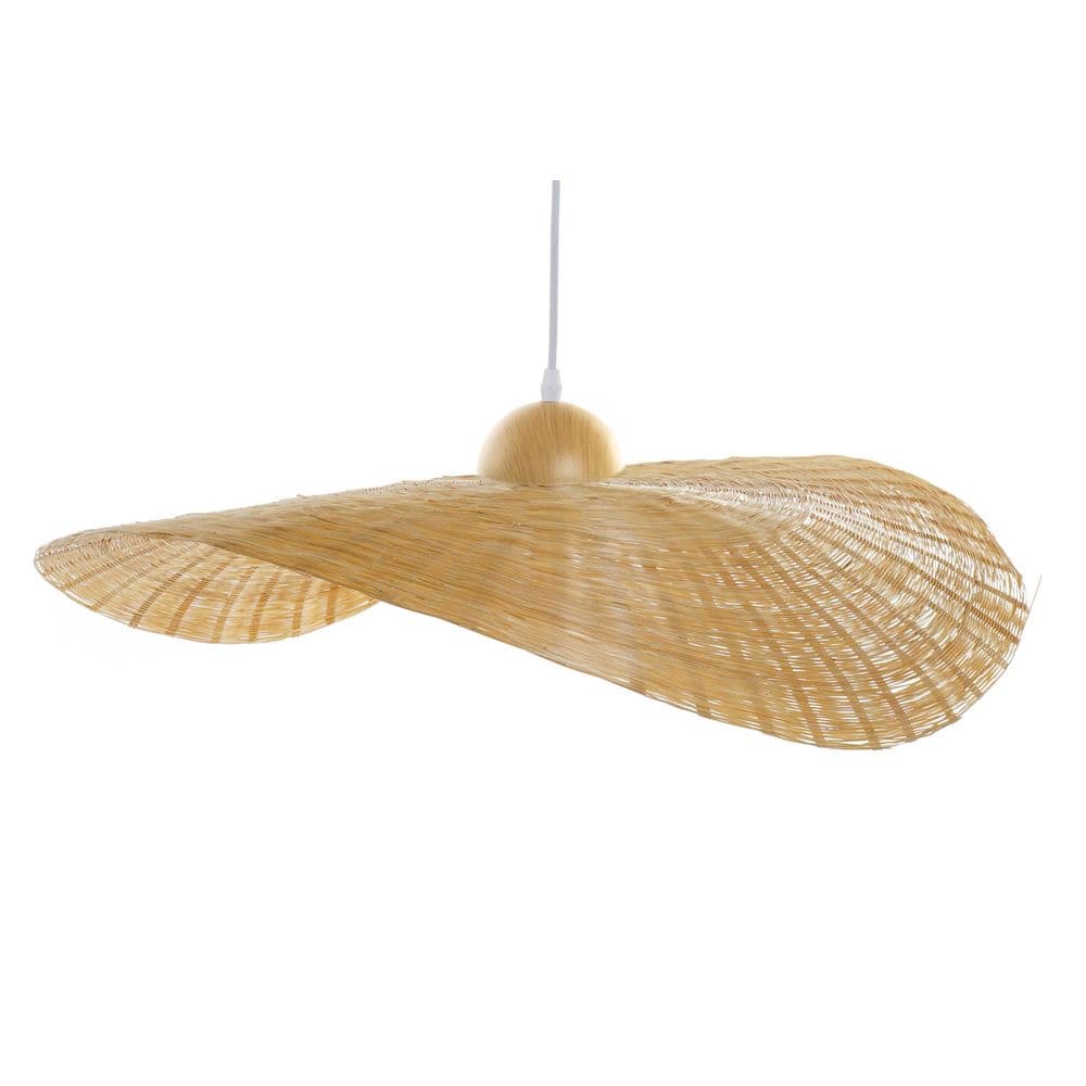 Taklampa DKD Home Decor Bambu Solhatt (70 x 70 x 10 cm)
