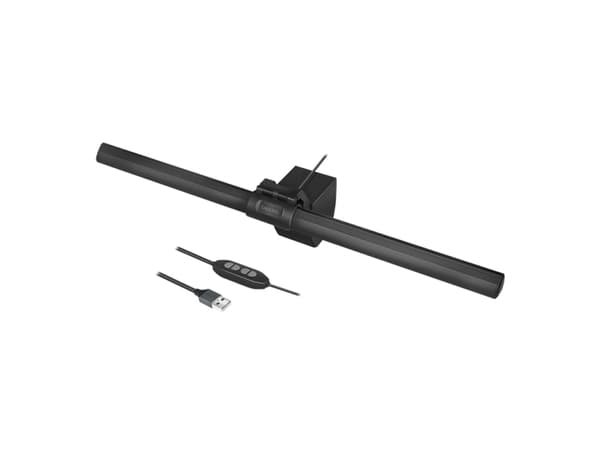 LogiLink USB LED-skjermstang, e-læring, 3 fargetemperaturer og dimmer, Cross, Black, Home, Office, Akrylnitrilbutadienstyren (ABS), Aluminium, Kina,