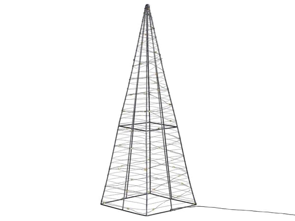 Udendørs LED-dekoration Sølvmetal Jern Juletræ Stue Pynt Bordpynt Boligindretning med Lys Udendørs Terrasse Have Inspiration
