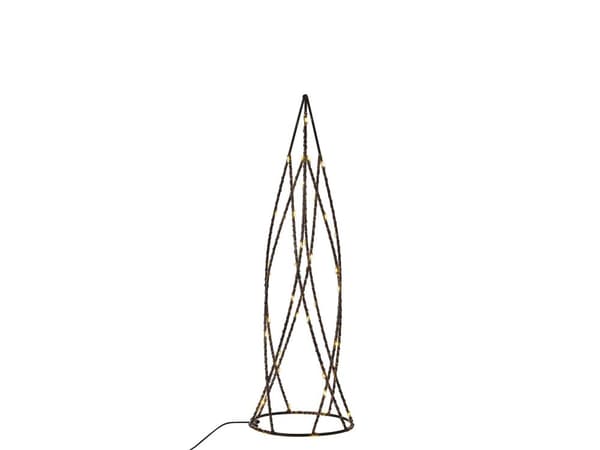 Sæt med 2 Figurer Sort 52 x 13 cm Ramme med LED Lys Juletræsform Moderne Minimalistisk Skandinavisk Design