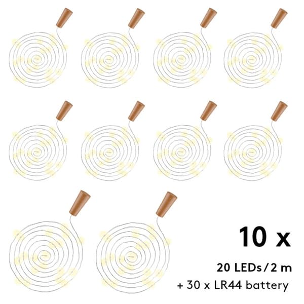 10 x Pullon merkkivalo, jossa 20 LEDiä