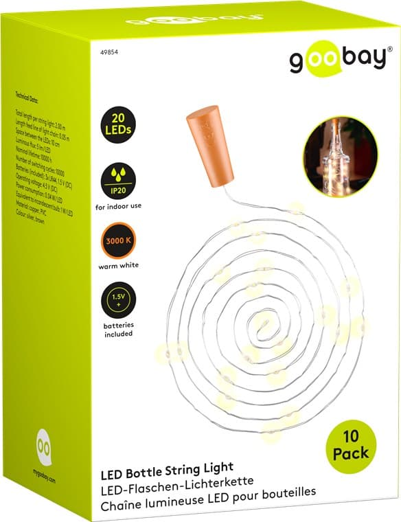 10 x Pullon merkkivalo, jossa 20 LEDiä