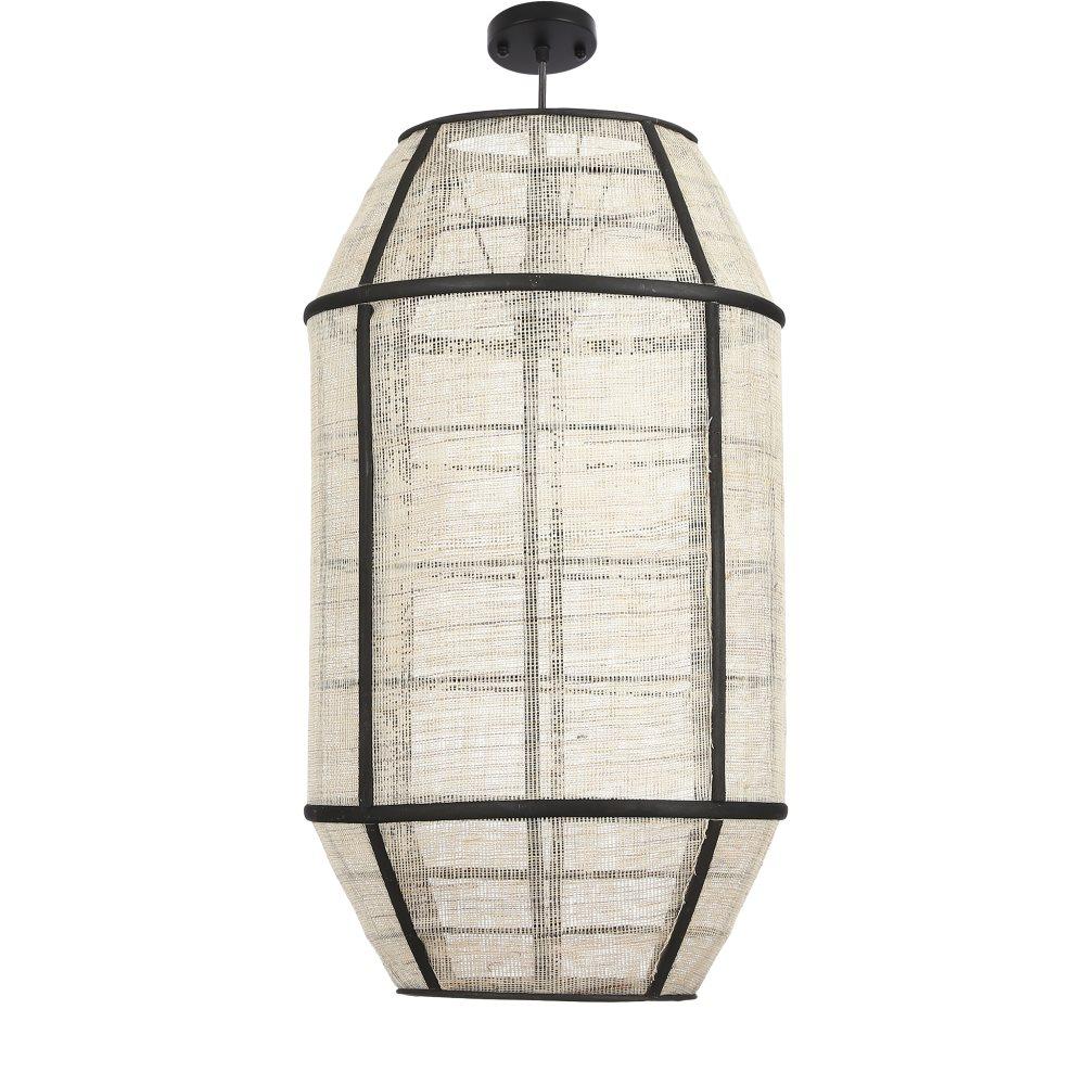 Mica Decorations Pella Taklampa - H58 x Ø32,5 cm - Linne - Offwhite