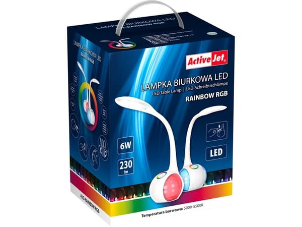 Activejet AJE-RAINBOW RGB, Hvit, Plast, Soverom, Barnerom, Moderne, CE, RoHS, ISO 9001, ISO 14001, Ikke-utskiftbare pærer