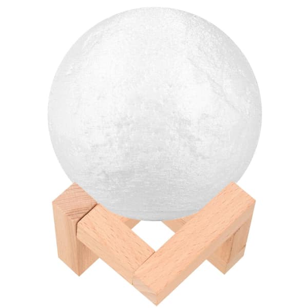 Månlampa med Stativ - 3D - Vit