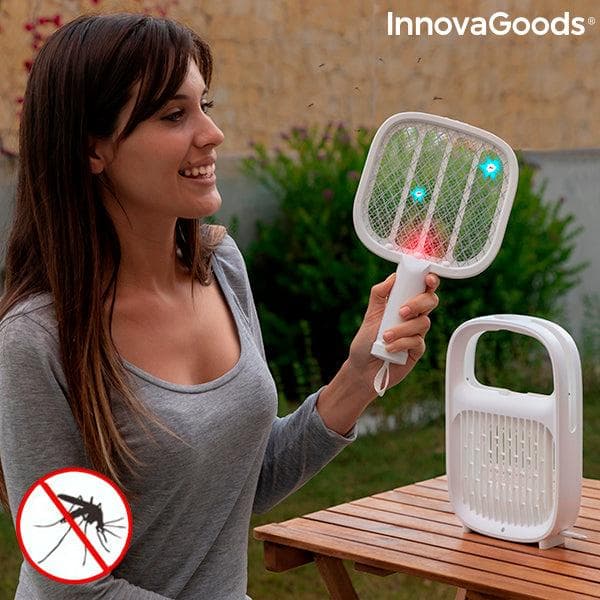 2 in 1 Rechargeable Mosquito Repellent Lamp and Insect-killing Racquet Swateck InnovaGoods