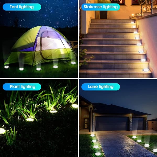 4-Pack Spotlights med Solceller för Trädgården Lampa Trädgårdslampa