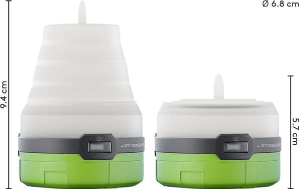 LED retkeilyvalaisin, 3-in-1 taitettava