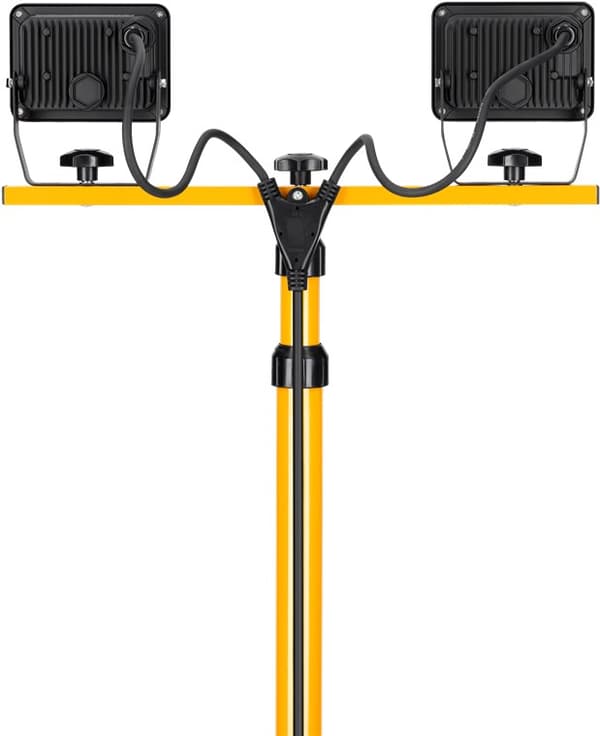 LED-konstruksjonslykt med teleskopstativ, 2 x 20 W