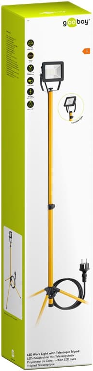 LED-rakennusajovalo teleskooppitelineellä, 30 W