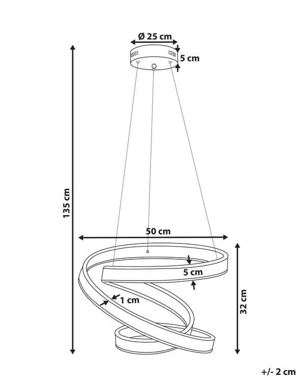 Hængelampe Guld Aluminium med jern og silikone 135x50 Integreret LED-lys i spiral lignende Knudeform Moderne Glamour-belysning