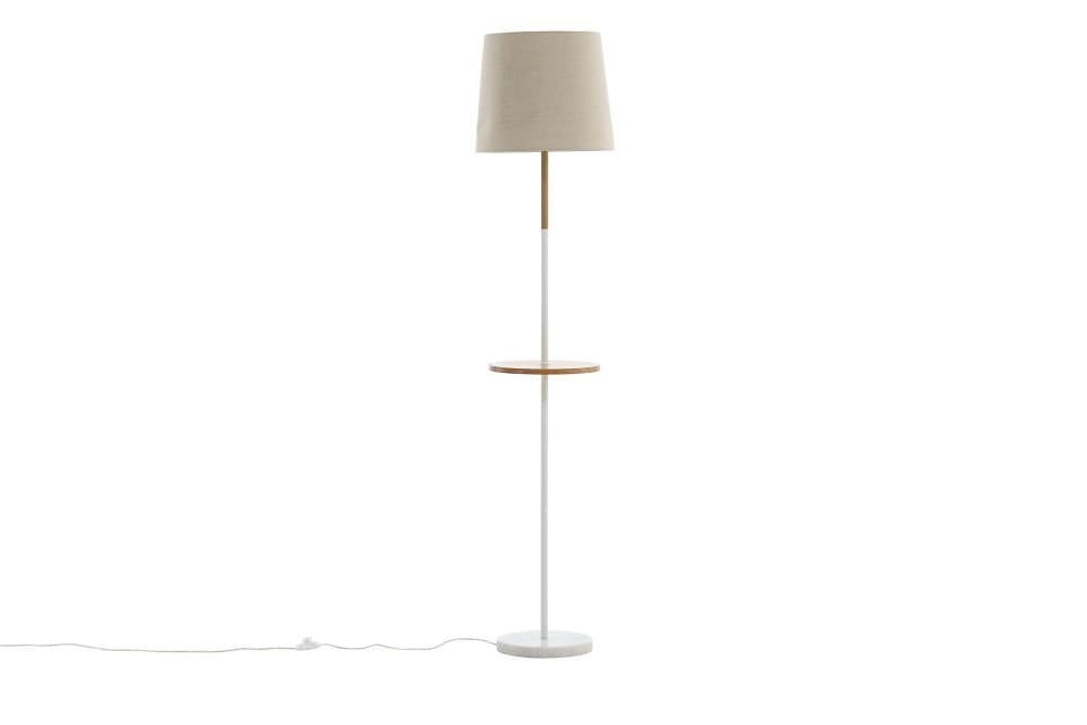 HATTMAN Golvlampa Linne/Marmor/Beige/Brun/Vit