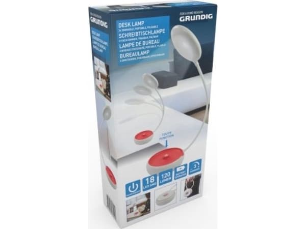 Grundig - Sammenleggbar LED kontorlampe 15cm (oransje)