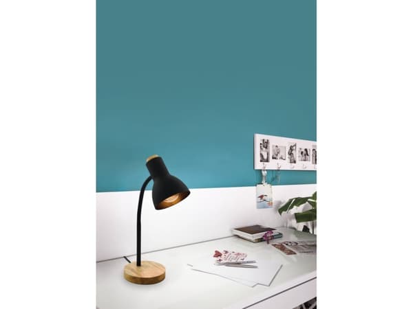 EGLO Veradal, Sort, Tre, Plast, Stål, Tre, IP20, II, E27, 1 ampuller