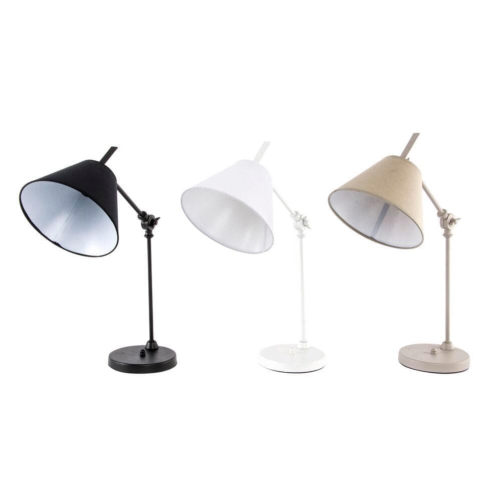 Desk lamp DKD Home Decor Black Beige Metal Cloth Polyester White 220 V 40 W (20 x 40 x 40 cm) (3 pcs)