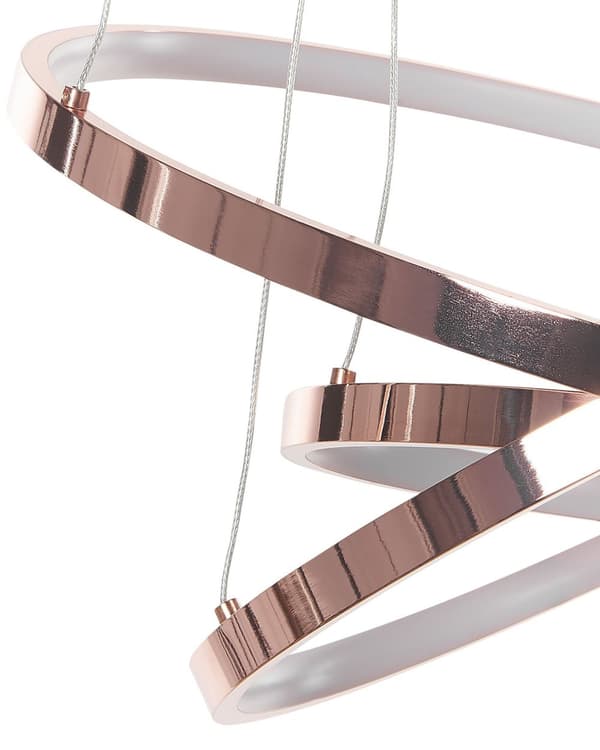 Pendel Rosa Guld Aluminium LED Lys 3 Ringe Glamour