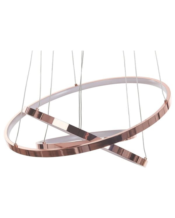 Pendel Rosa Guld Aluminium LED Lys 3 Ringe Glamour