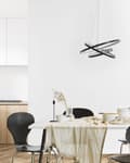 Miniatyrbillede 4 af 11: Pendel Mat Sort Aluminium LED Lys 3 Ringe Glamour