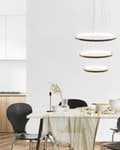Miniatyrbillede 5 af 11: Pendel Mat Sort Aluminium LED Lys 3 Ringe Glamour