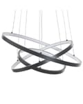 Miniatyrbillede 8 af 11: Pendel Mat Sort Aluminium LED Lys 3 Ringe Glamour