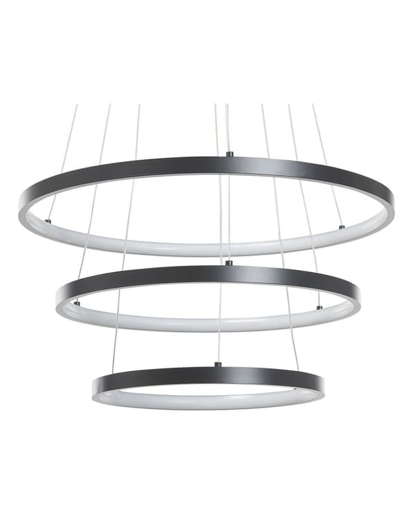 Pendel Mat Sort Aluminium LED Lys 3 Ringe Glamour