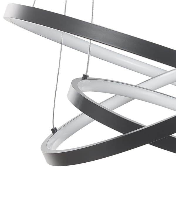 Pendel Mat Sort Aluminium LED Lys 3 Ringe Glamour