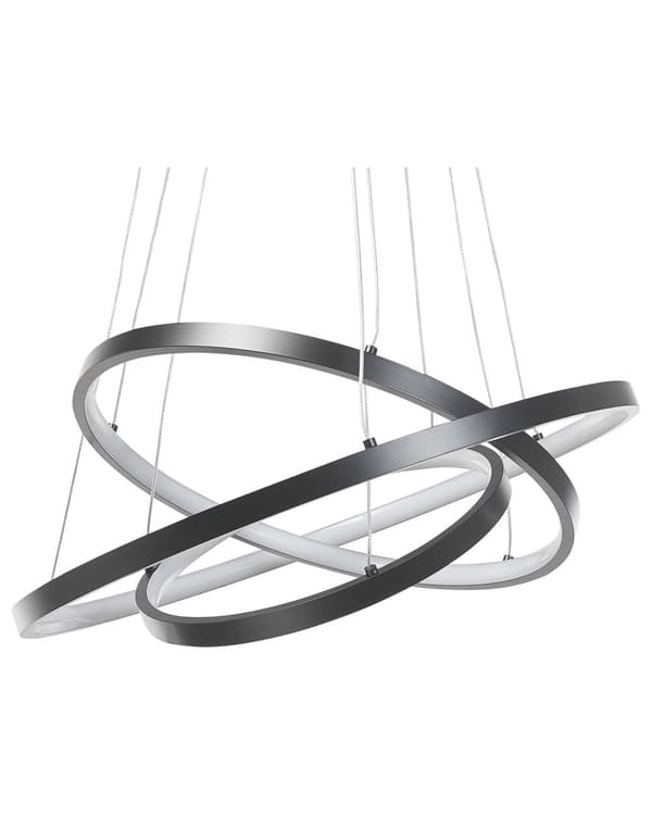 Pendel Mat Sort Aluminium LED Lys 3 Ringe Glamour