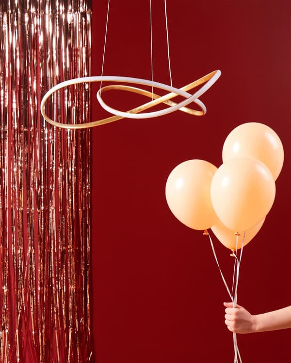 Pendellampe Guld Aluminium LED Lys Glamour