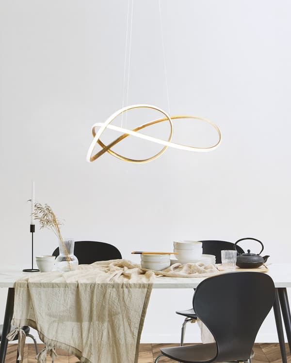 Pendellampe Guld Aluminium LED Lys Glamour