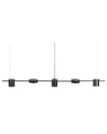 Miniatyrbillede 5 af 9: Pendel Sort LED lys 5 lyskilder Pendellampe i Metal