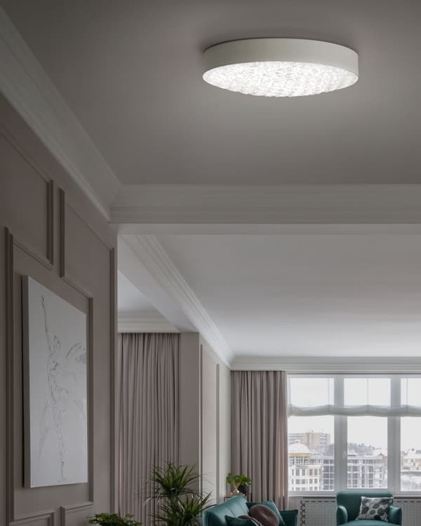 Loftlampe Hvidt Metal Integreret LED-lys rund form Dekorativ Moderne Stil