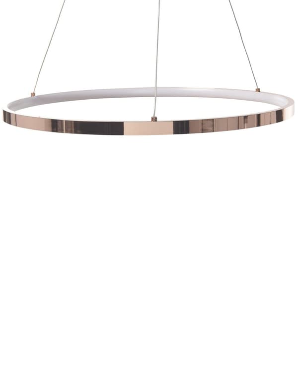 Pendel Rosa Guld Aluminium ø 50 cm LED Lys Rund Moderne Glamourøs Design