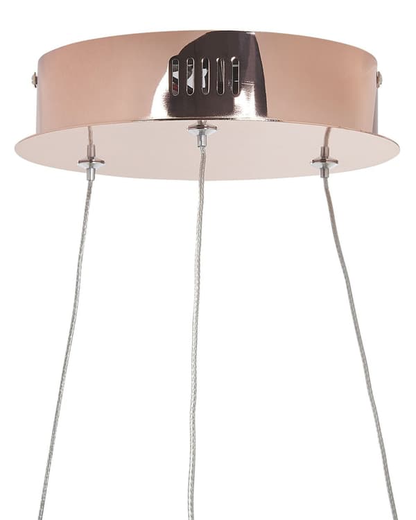 Pendel Rosa Guld Aluminium ø 50 cm LED Lys Rund Moderne Glamourøs Design