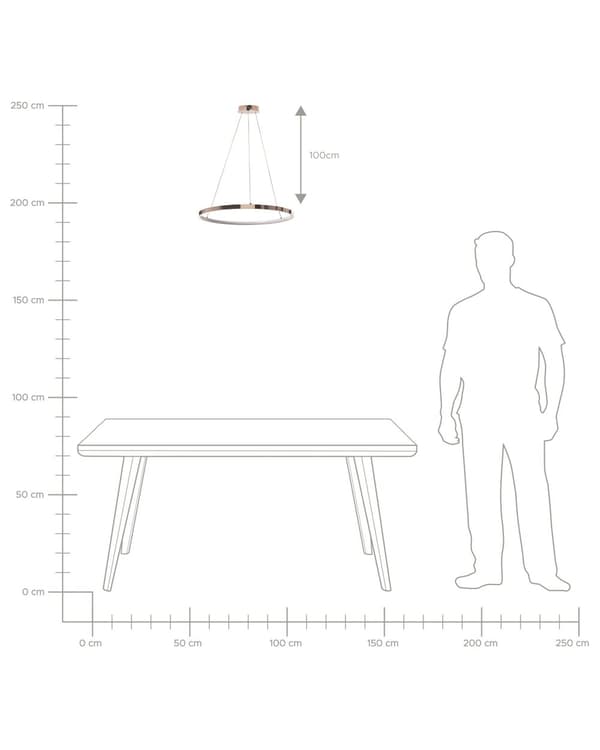 Pendel Rosa Guld Aluminium ø 50 cm LED Lys Rund Moderne Glamourøs Design