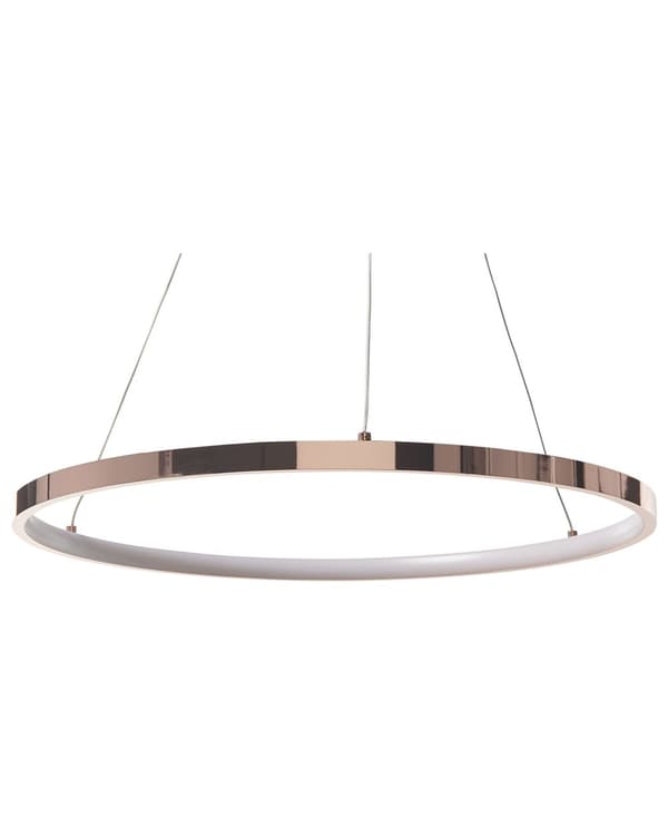 Pendel Rosa Guld Aluminium ø 50 cm LED Lys Rund Moderne Glamourøs Design